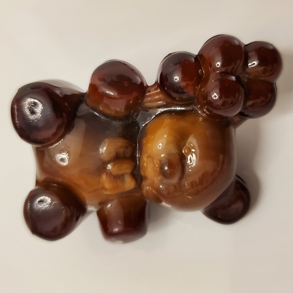 Vntg Boyd "Patrick the Bear" Chocolate Brown Slag Glass - Picture 6 of 10